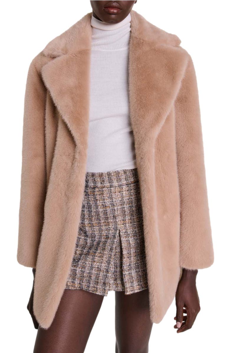 maje Faux fur coat, Alternate, color,