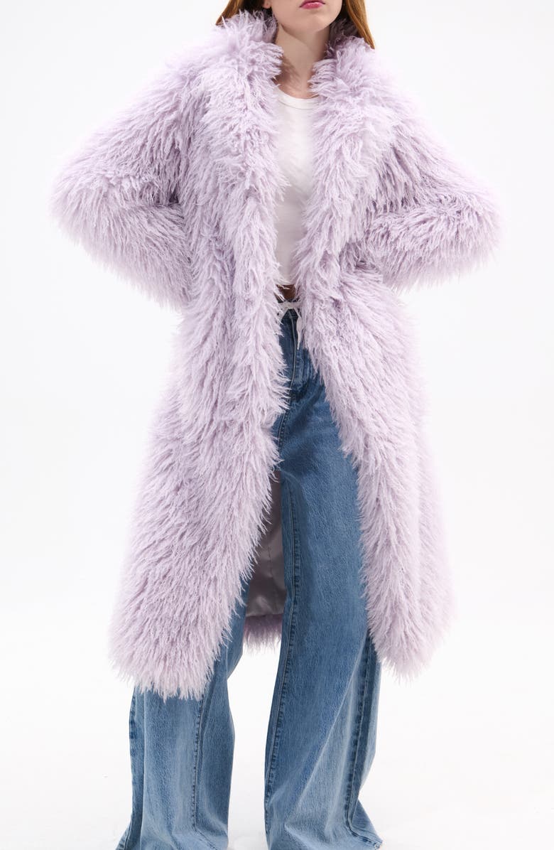 AZALEA WANG Delfina Faux Fur Coat, Alternate, color, Lilac