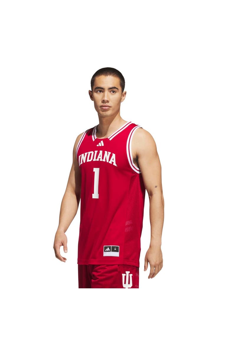 Men's adidas #1 Crimson Indiana Hoosiers Replica Swingman Jersey, Alternate, color, Crimson