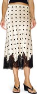 Reformation Carolina Lace Trim Silk Midi Skirt