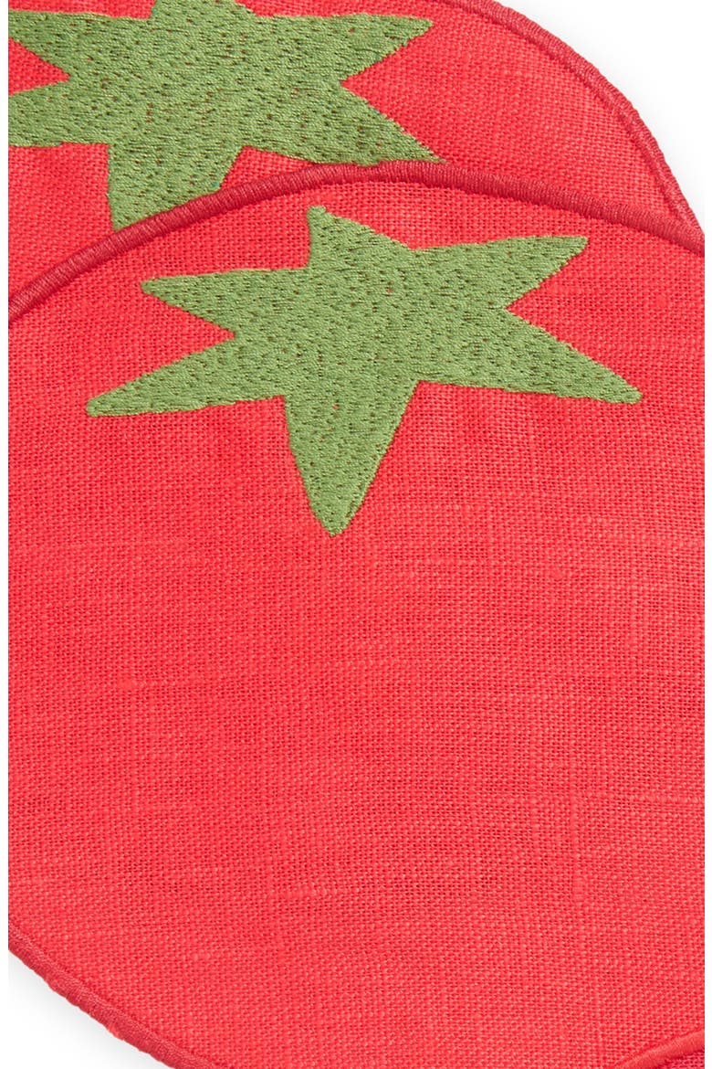 Set of 4 Tomato Cocktail Napkins, Alternate, color, LIGHT RED