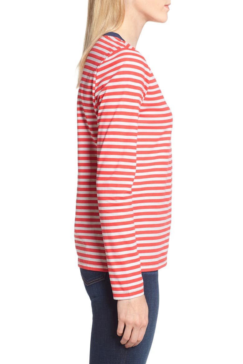 Long Sleeve Ringer Tee, Alternate, color, GREY- RED STRIPE