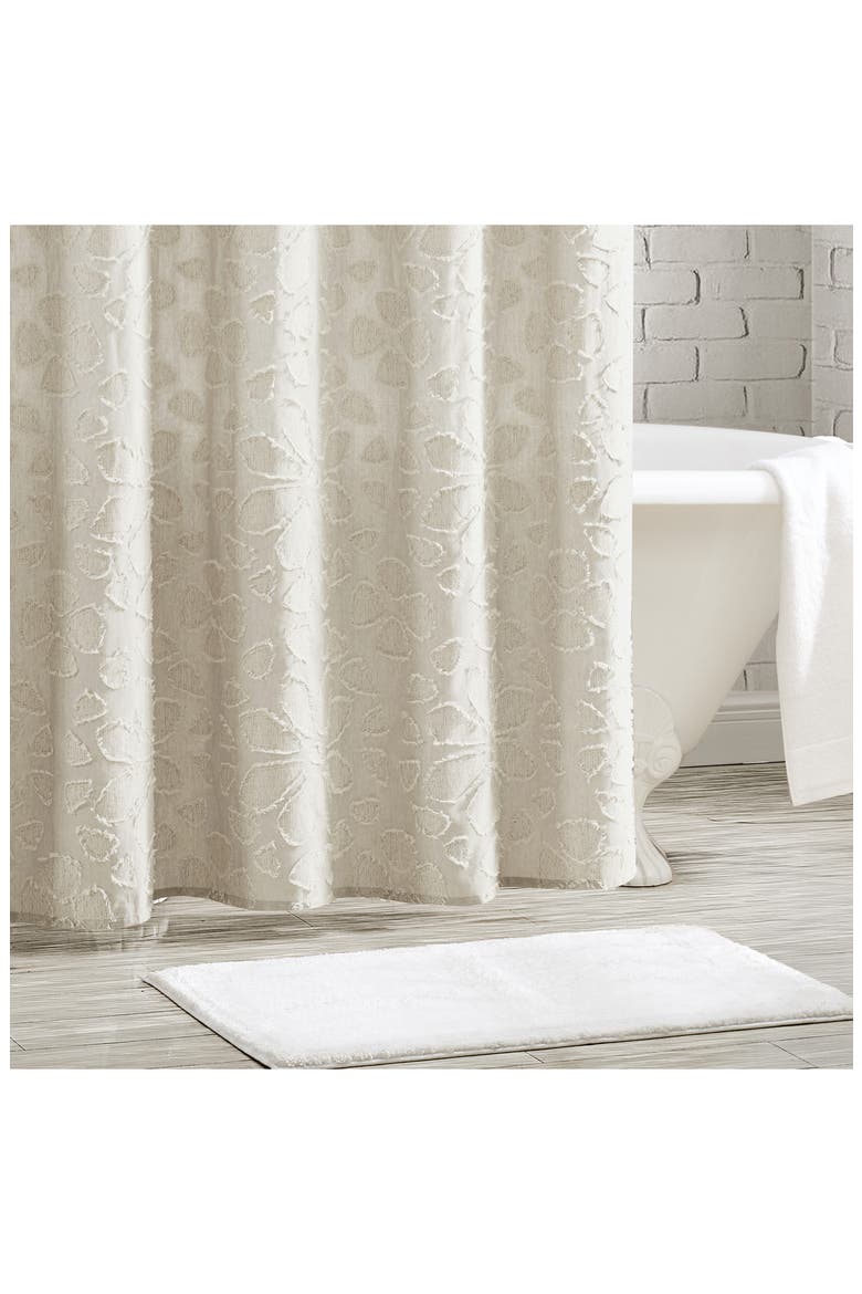 Clipped Floral Shower Curtain, Alternate, color, NATURAL