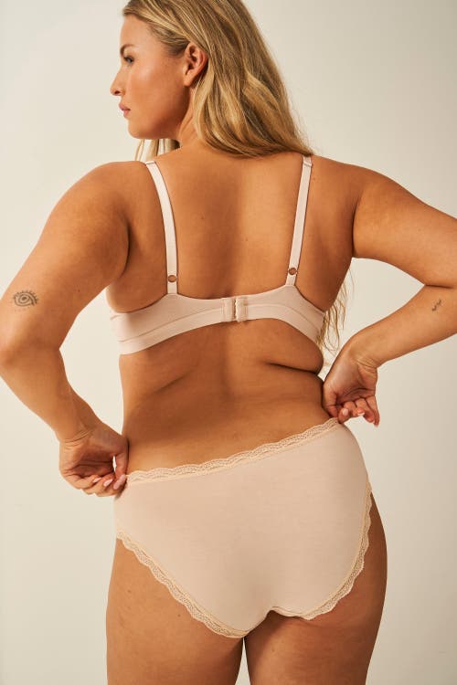 Stripe & Stare Padded Bra & Original Knicker Set In Sand