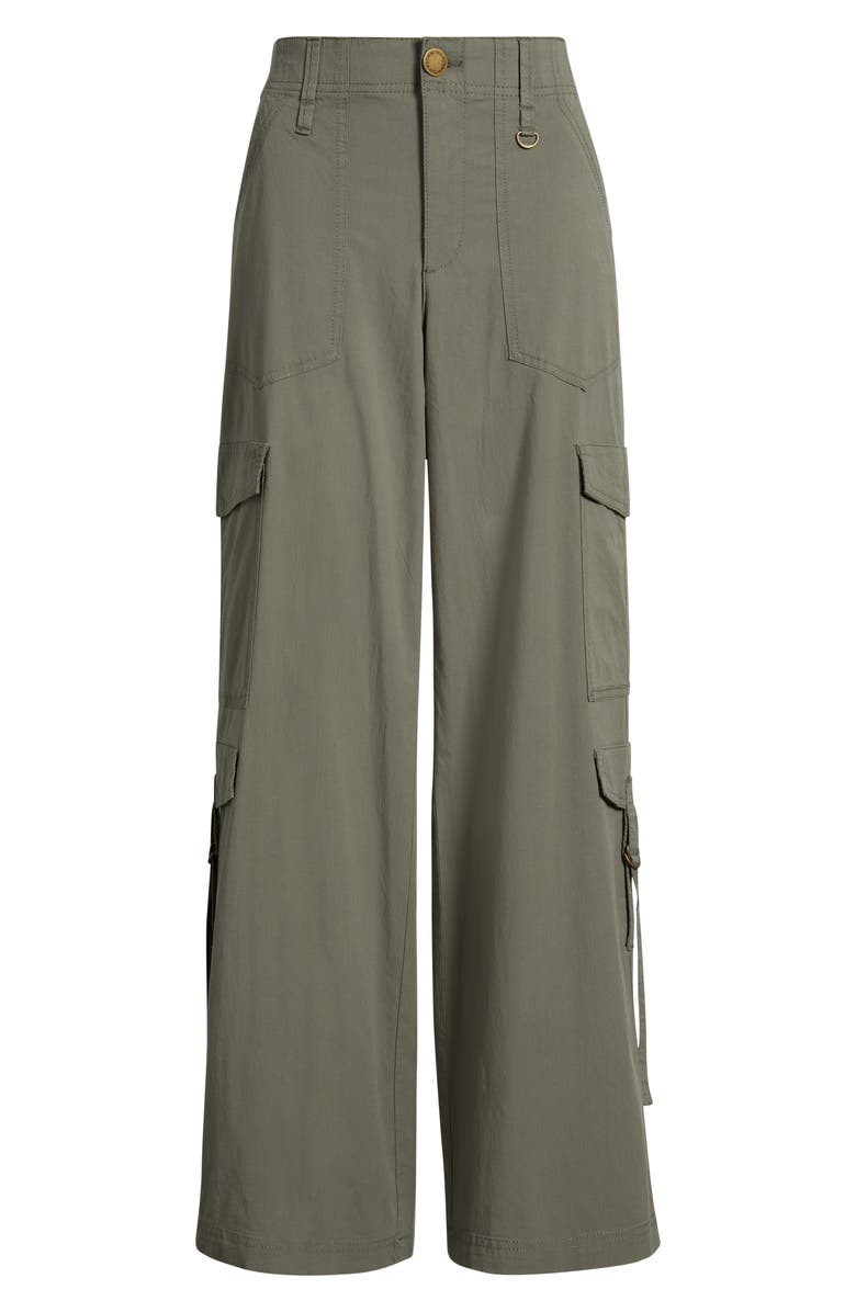 Wit & Wisdom 'Ab'Solution High Waist Cotton Blend Cargo Pants, Alternate, color, Dusty Olive