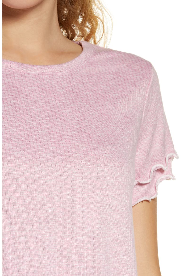 Lettuce Edge Short Pajamas, Alternate, color, CAMEO PINK SPACE DYE RIB