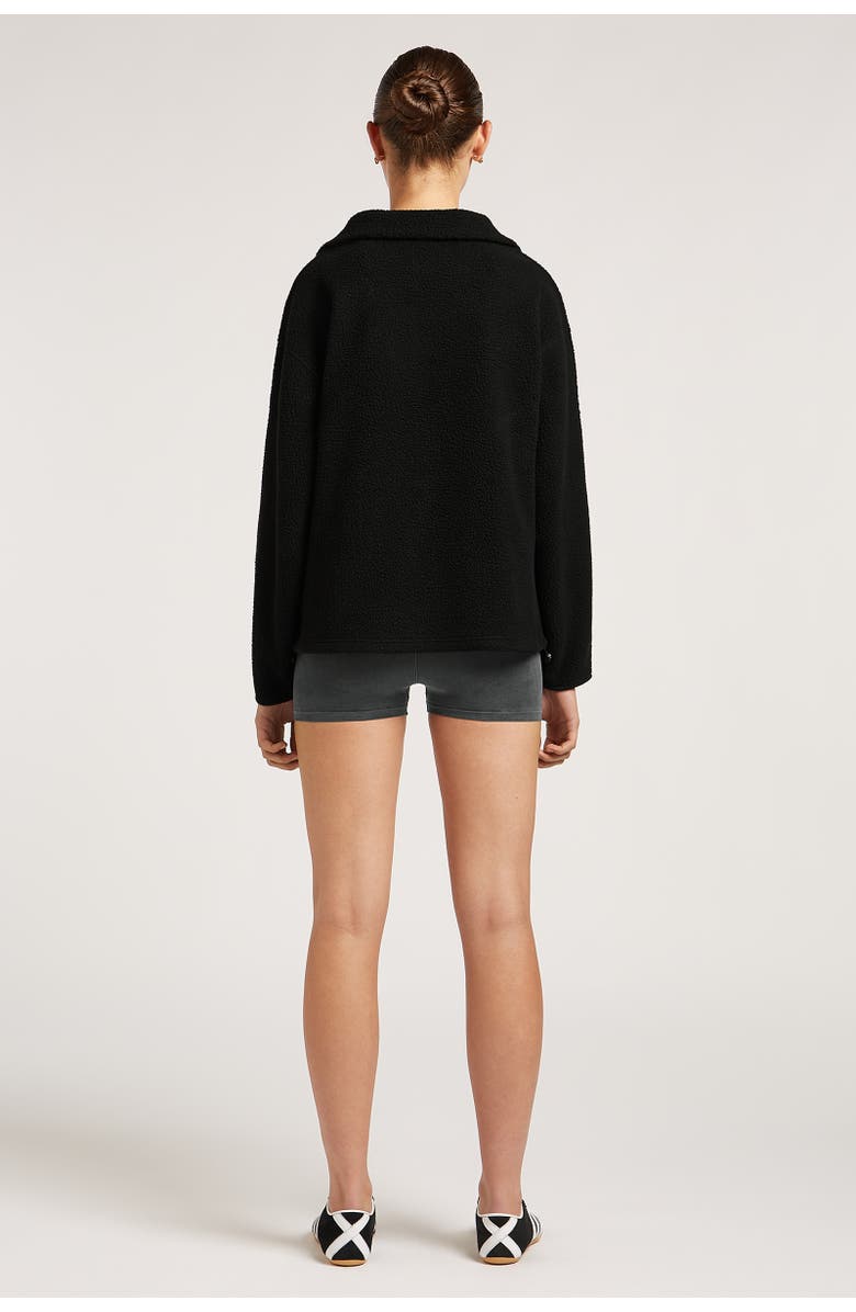 4TH ARQ Alix Half-Zip Relaxed Cropped Fleece, Alternate, color, Black