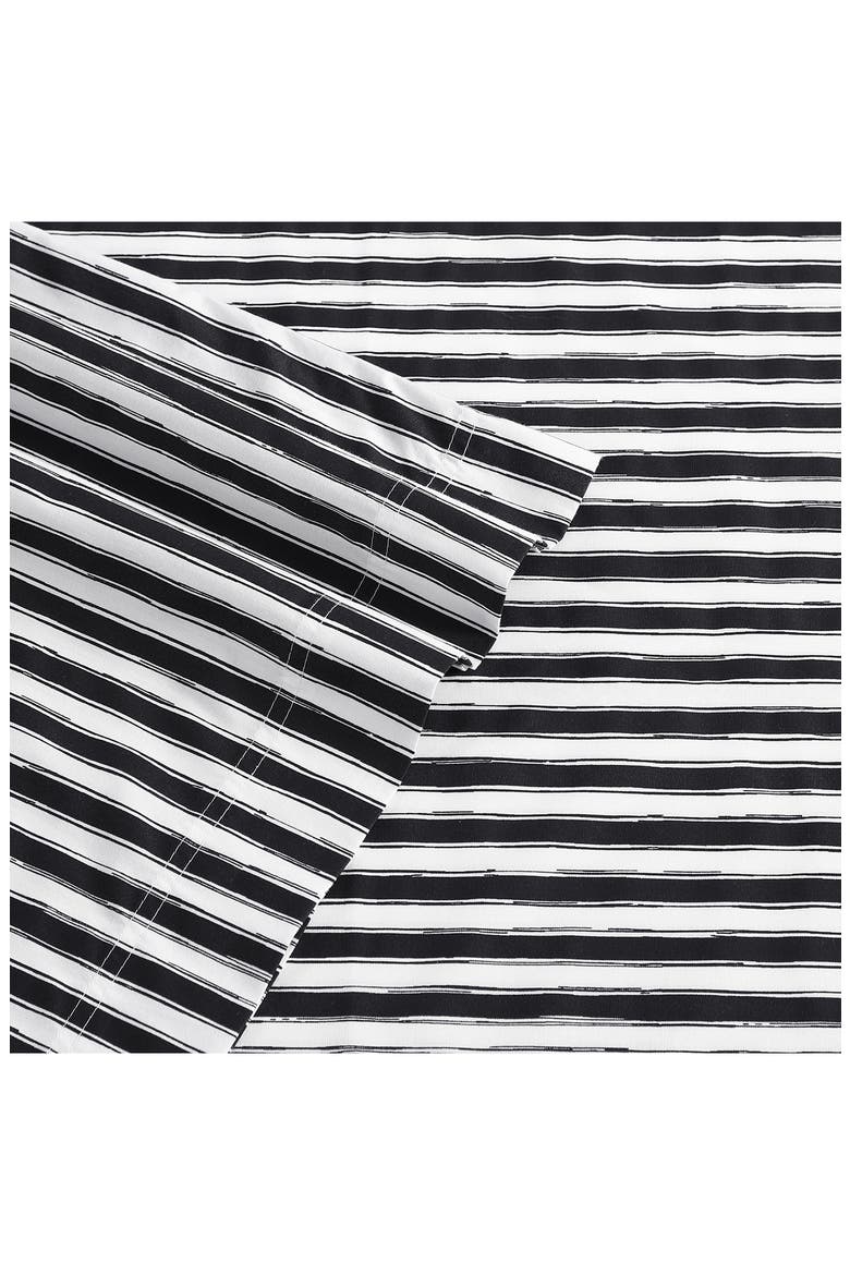 Sketchy Stripe 200 Thread Count Cotton Percale Sheet Set, Alternate, color, WHITE