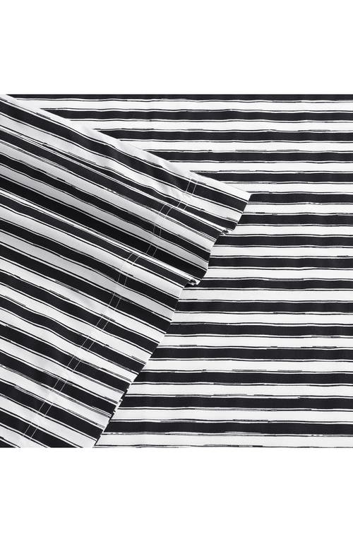 Betsey Johnson Sketchy Stripe 200 Thread Count Cotton Percale Sheet Set In White
