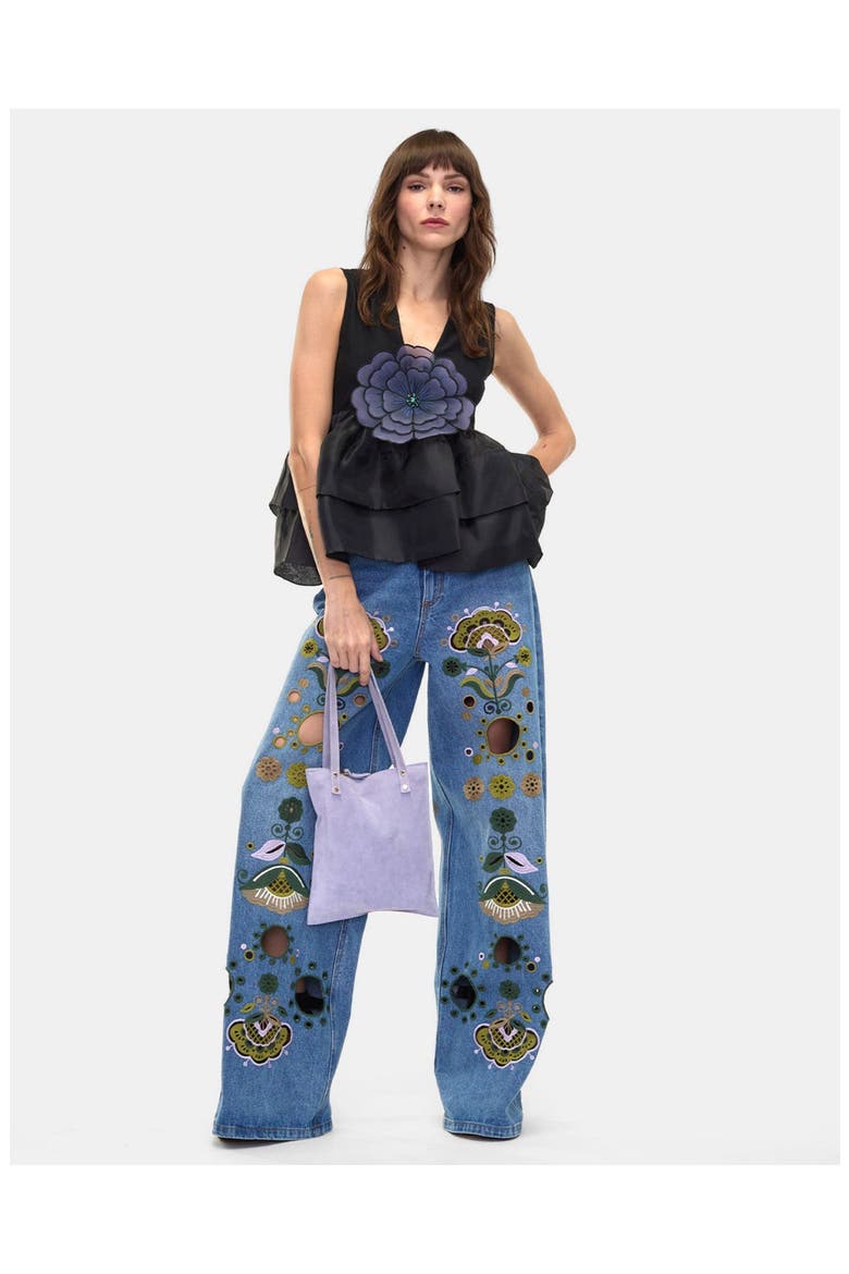 Embroidered Wide-leg Jean, Alternate, color, BLUE_MULTI
