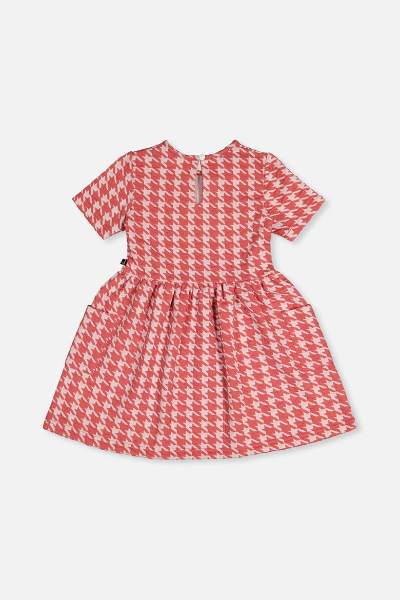Short Sleeve Dress with Pockets Houndstooth, Alternate, color, Pink and White Houndstooth