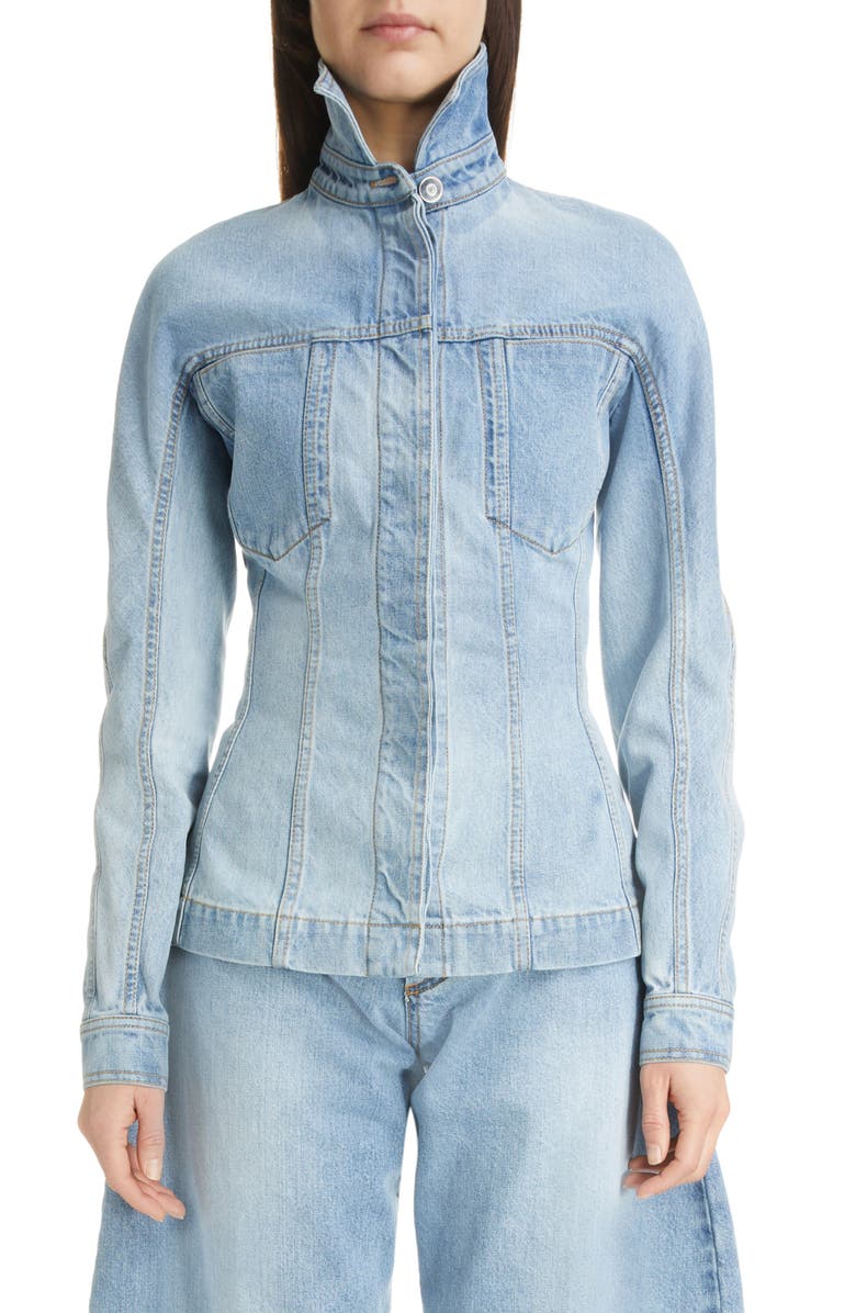 Alaïa Fitted Denim Jacket, Main, color, 