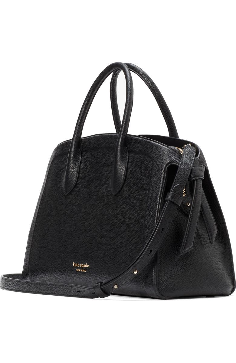 Kate Spade New York knott large zip top satchel bag, Alternate, color, Black