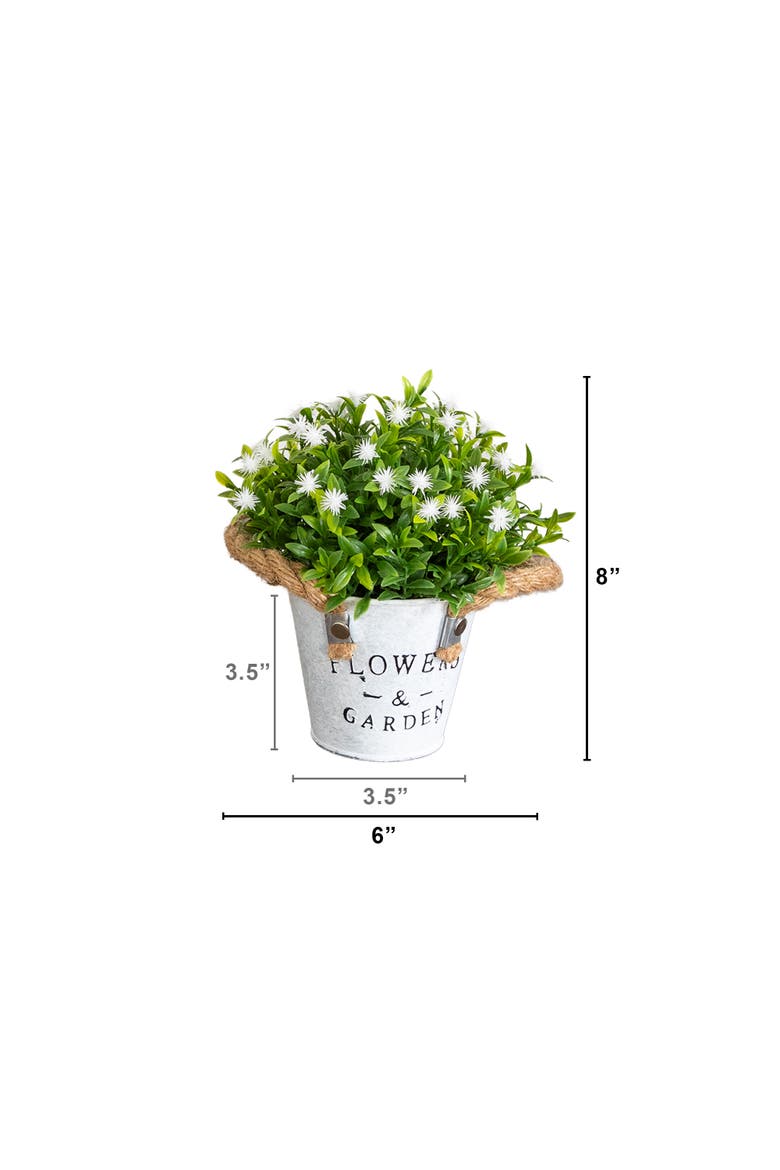 8-in Artificial Flowering Plant in Rustic Flowers & Garden Planter - Set of 3, Alternate, color, Assortment 1