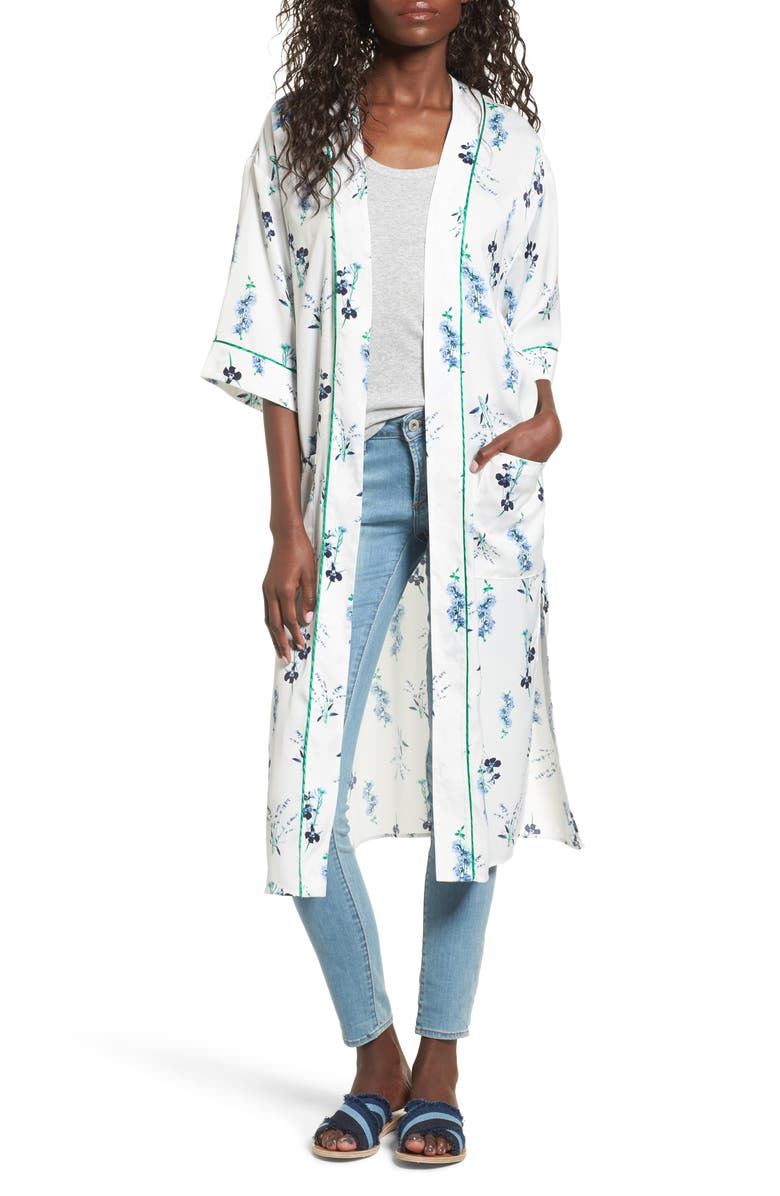Vigoss Floral Print Duster Kimono, Main, color, 