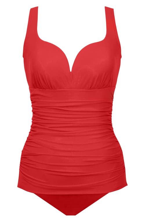 Miraclesuit Rock Solid Cherie One-piece Swimsuit In Red