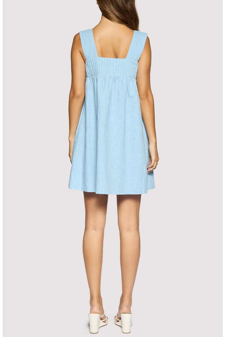 Coastal Voyage Cotton & Linen Babydoll Dress, Alternate, color, LIGHT BLUE