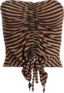 BDG Urban Outfitters Ria Striped Front Ruched Bandeau Top