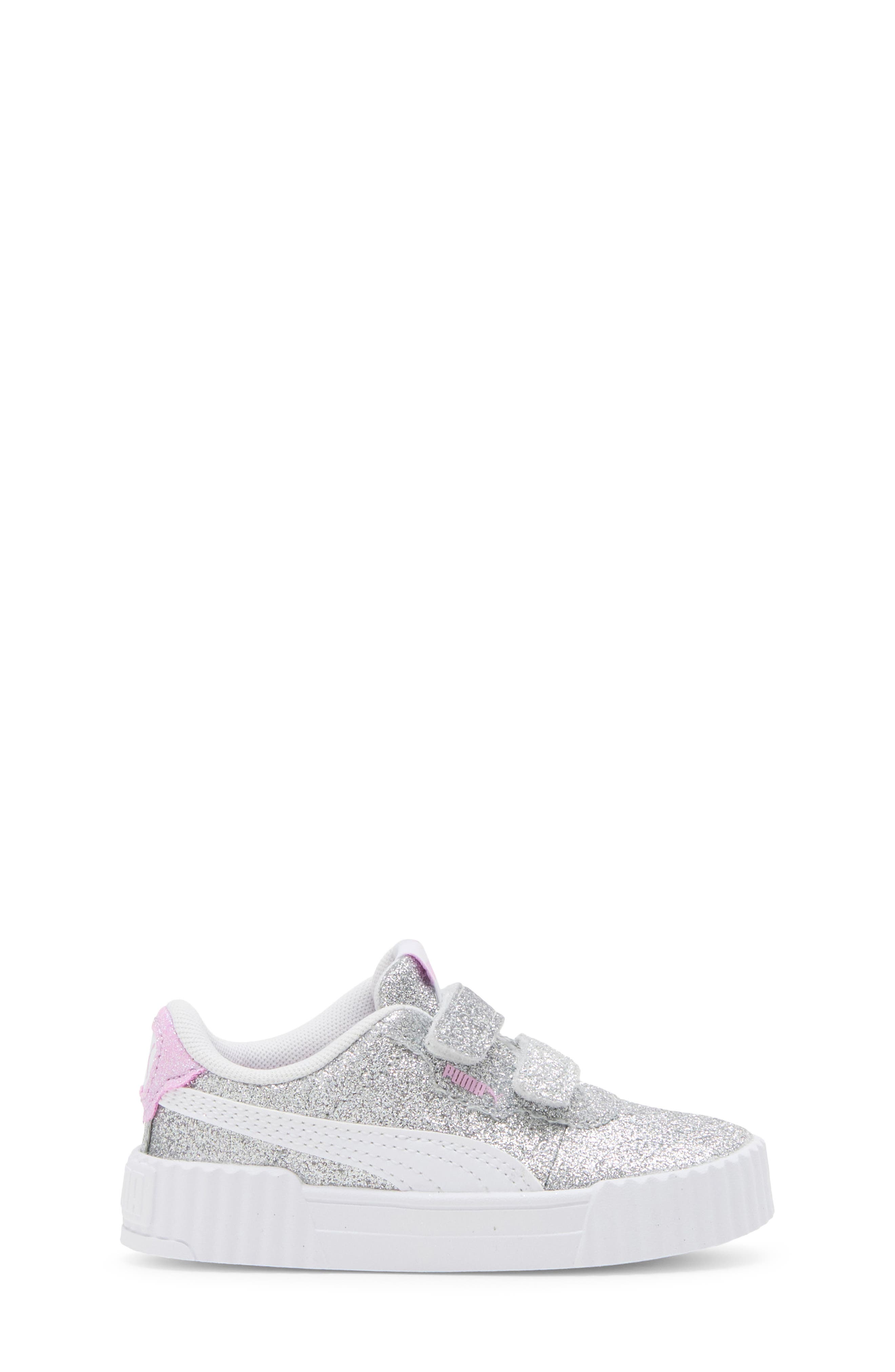 Kids' Carina 3.0 Glitz V Sneaker, Alternate, color, PUMA SILVER/ PUMA WHITE