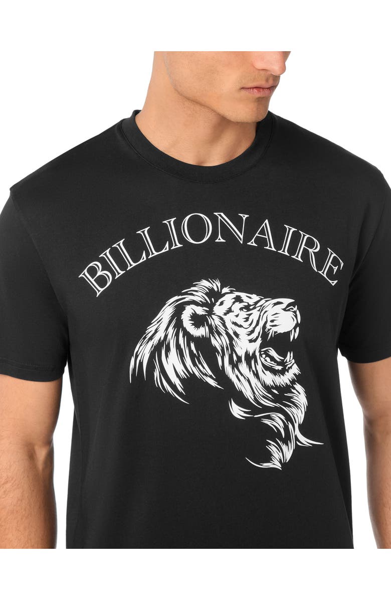 BILLIONAIRE Embroidered Round Neck T-Shirt Lion Men, Alternate, color, Black