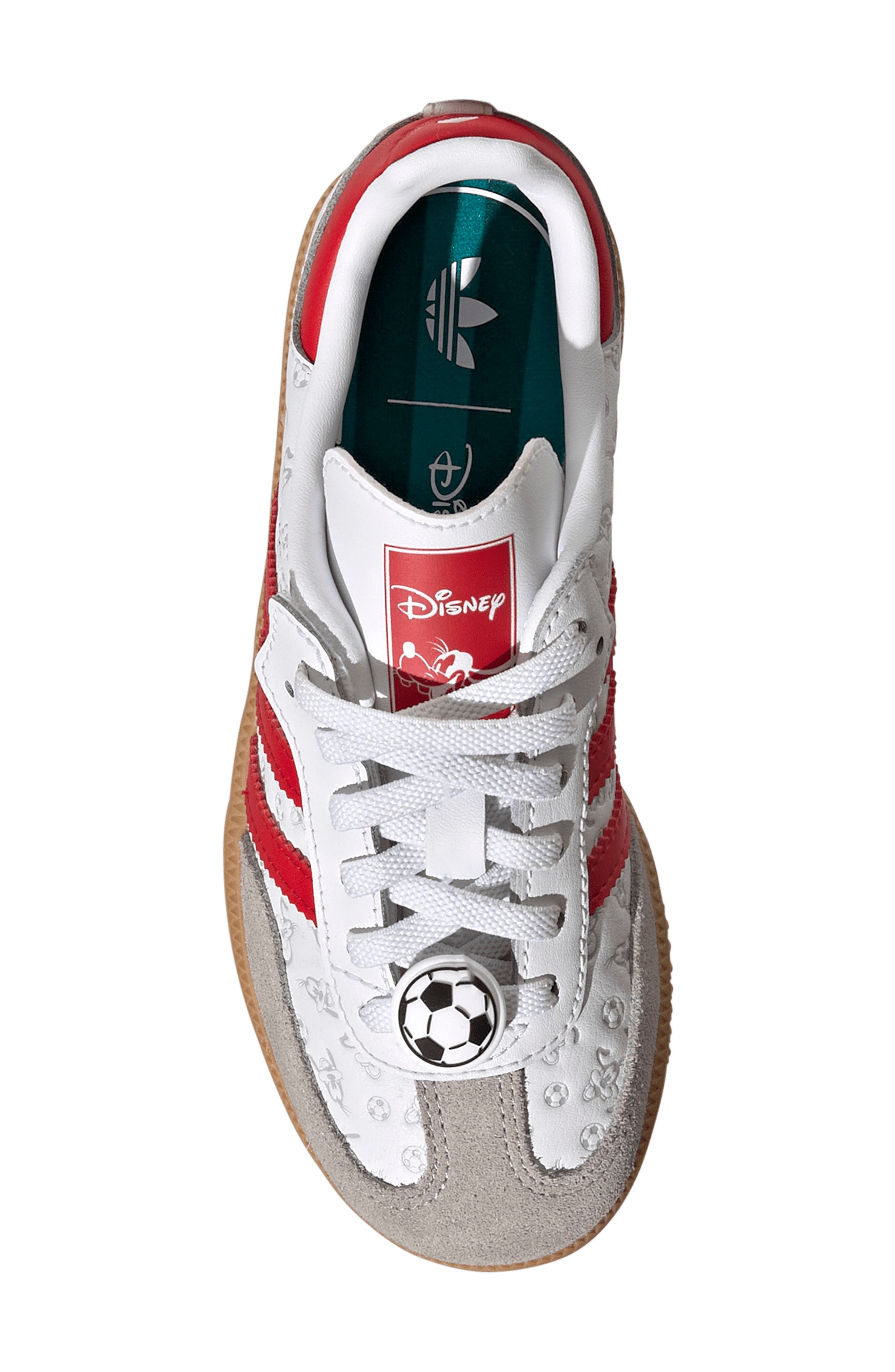 adidas x Disney Kids' Samba OG Sneaker, Alternate, color, White/ Scarlet/ Gum 3
