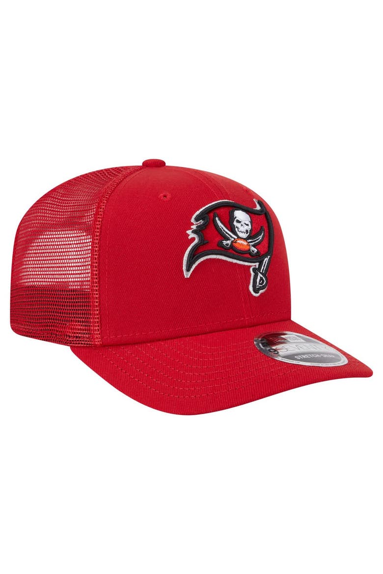 Men's New Era Red Tampa Bay Buccaneers Main Trucker 9SEVENTY Stretch-Snap Hat, Alternate, color, Red