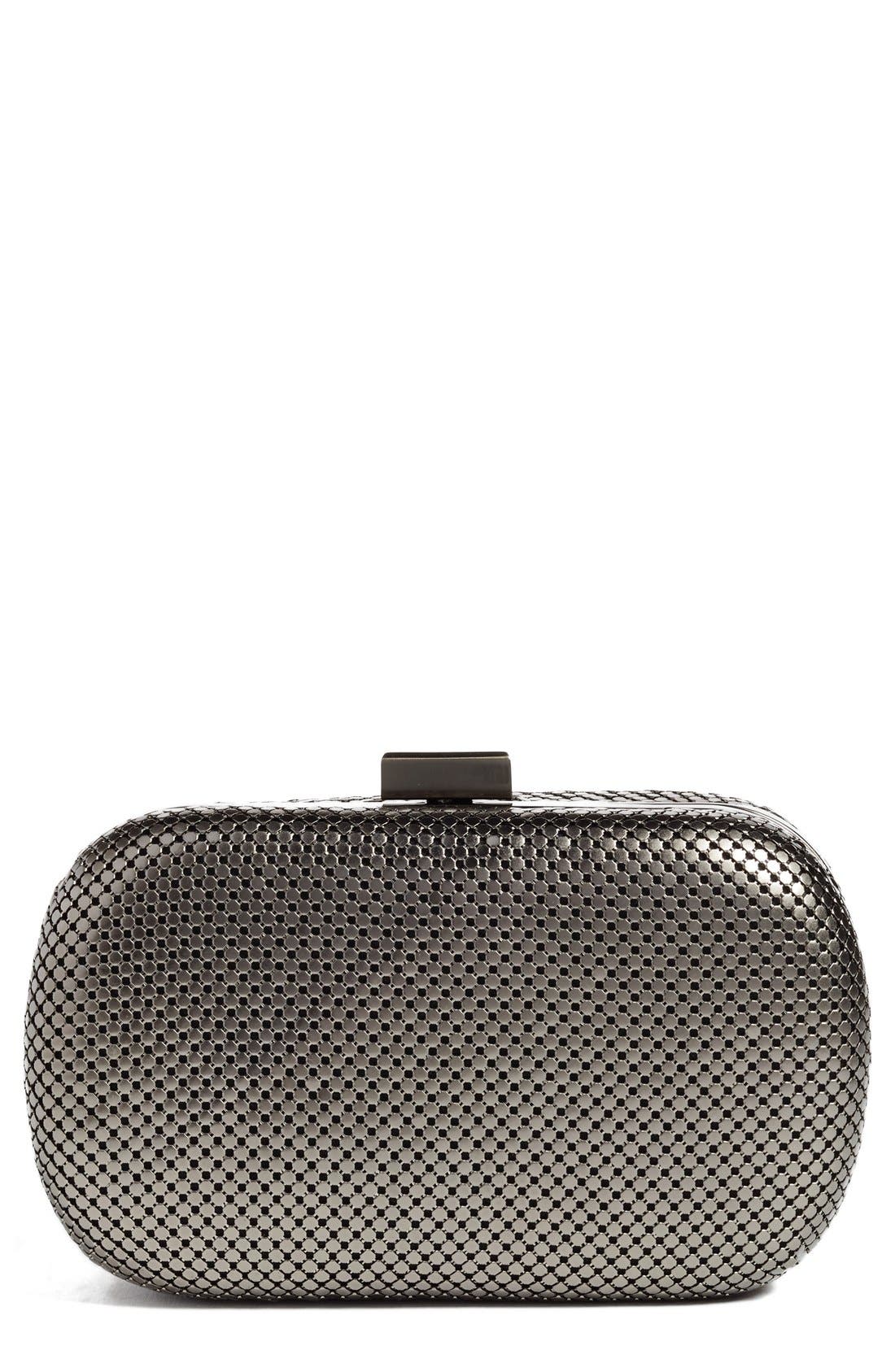 Whiting & Davis Mesh Oval Minaudière, Main, color, 