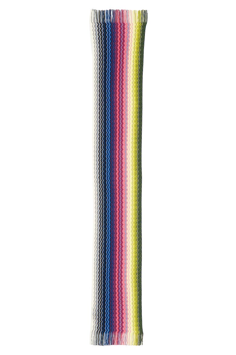 Zigzag Cotton Scarf, Alternate, color, PINK PRINT