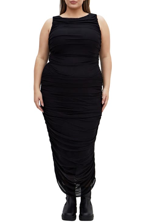 Halo Sleeveless Ruched Dress (Plus)