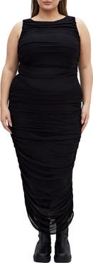 City Chic Halo Sleeveless Ruched Dress
