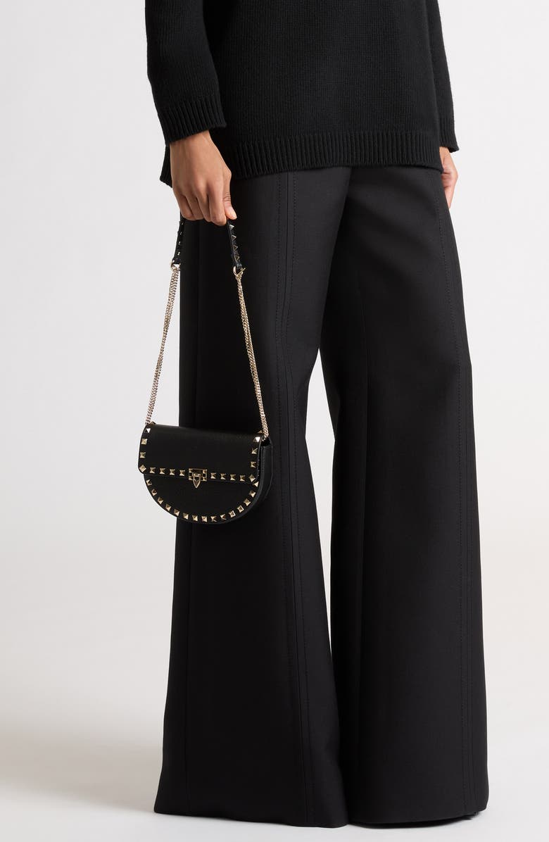 Valentino Garavani Mini Rockstud Leather Saddle Crossbody Bag, Alternate, color,