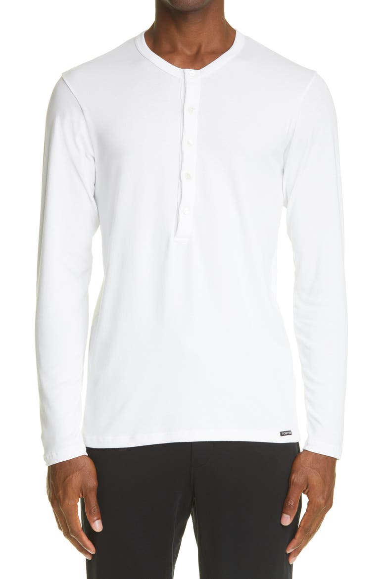 Cotton Knit Henley, Main, color, 100WHITE