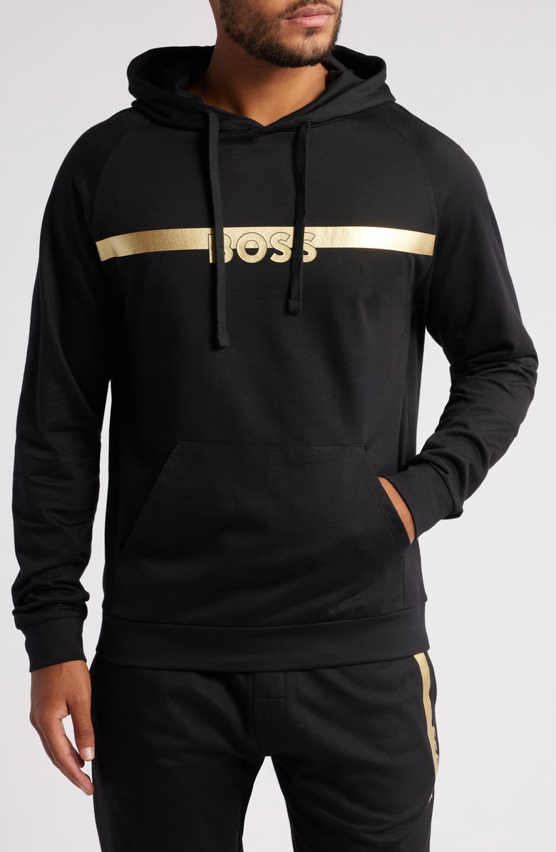 BOSS Authentic Logo Graphic Pullover Hoodie, Main, color,