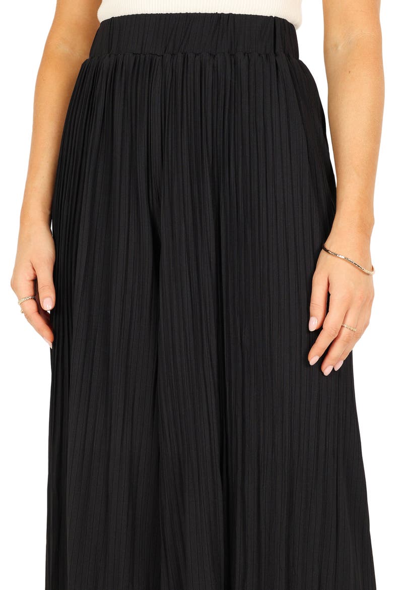 Cher High Waist Pleat Wide Leg Pants, Alternate, color, BLACK