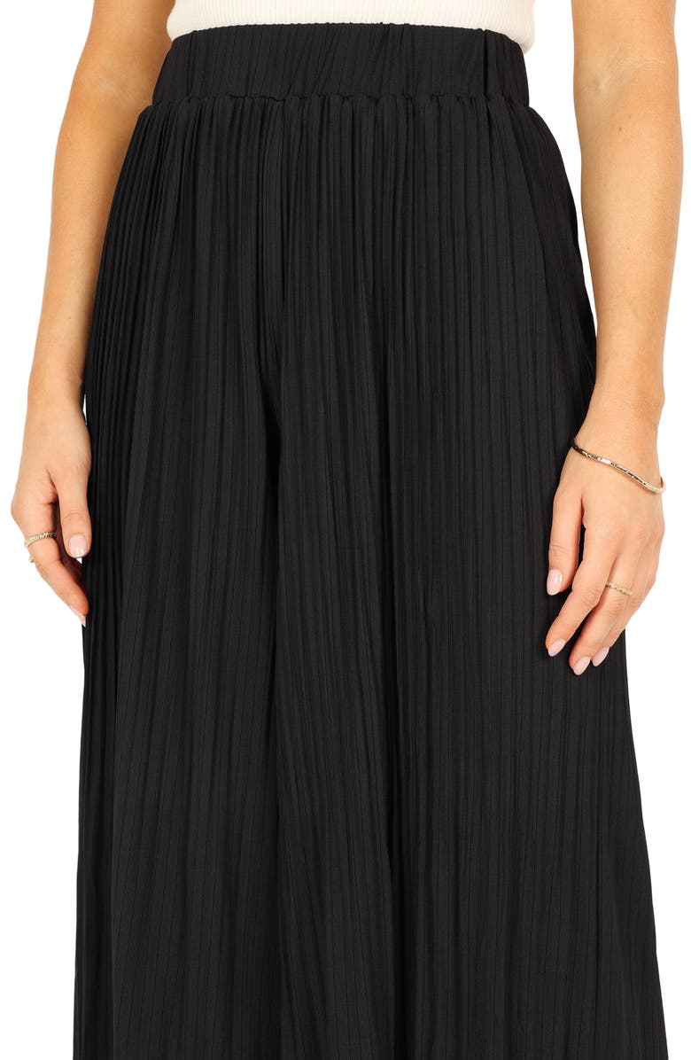 Petal & Pup Cher High Waist Pleat Wide Leg Pants, Alternate, color, Black