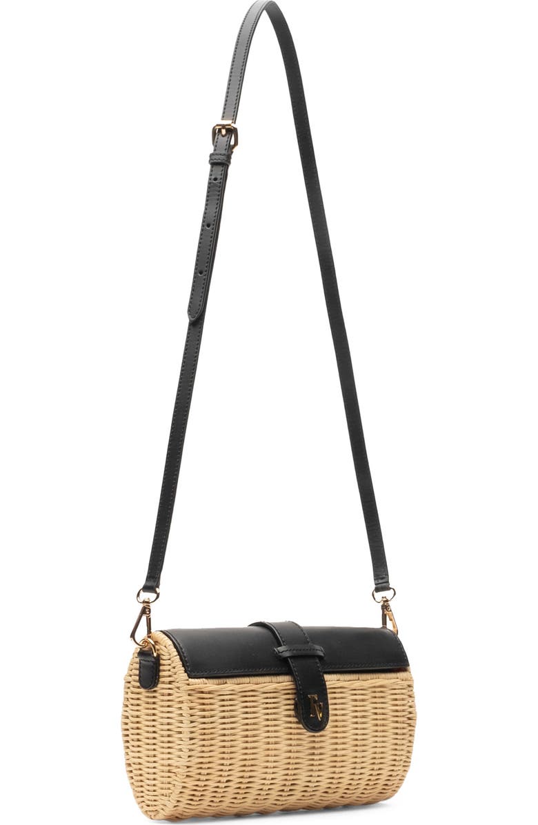 Frances Valentine Betsy Wicker Basket Crossbody Bag, Alternate, color, Black