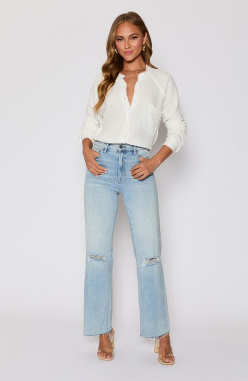 Vici Collection Chill Cotton Gauze Button-up Shirt In White