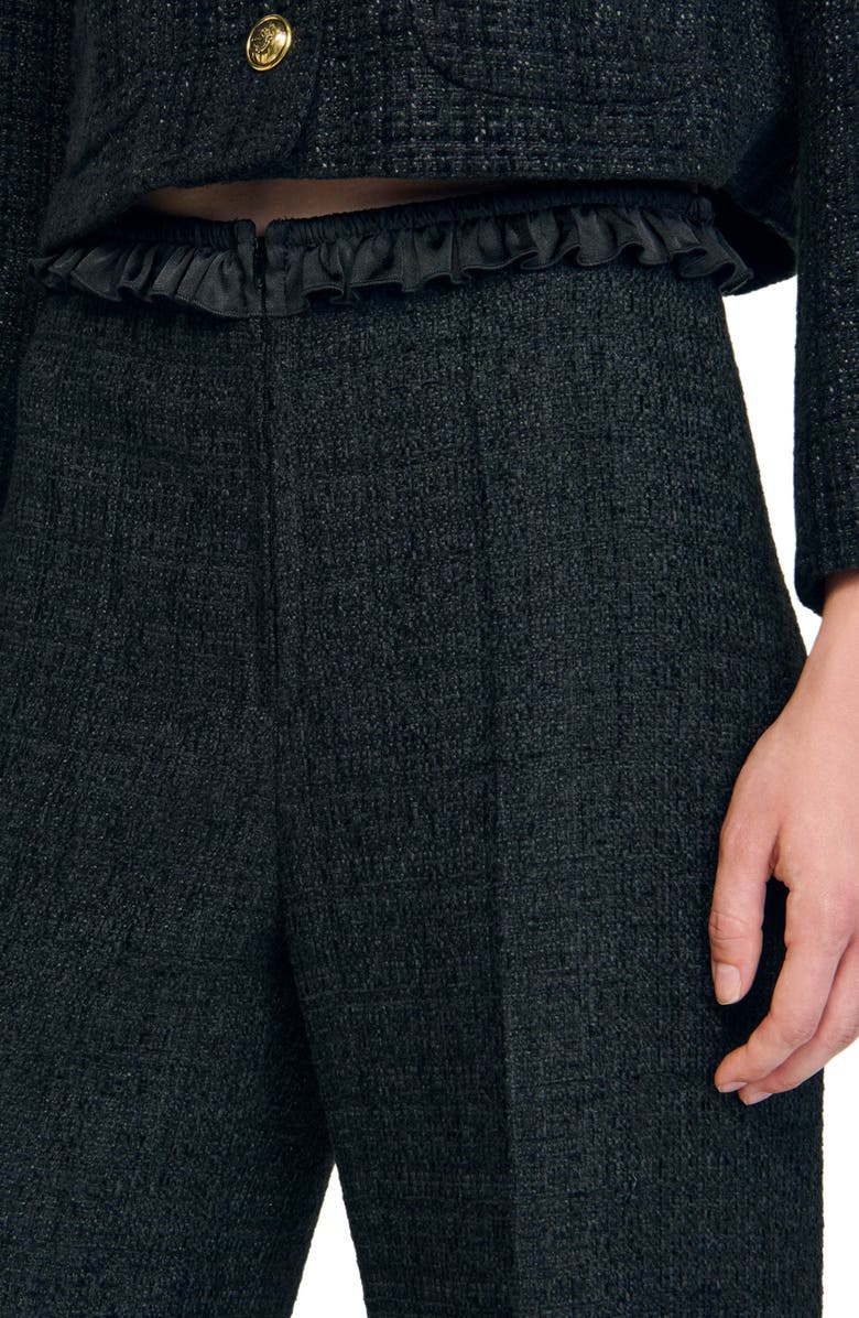 SANDRO Tweed suit trousers, Alternate, color, Black