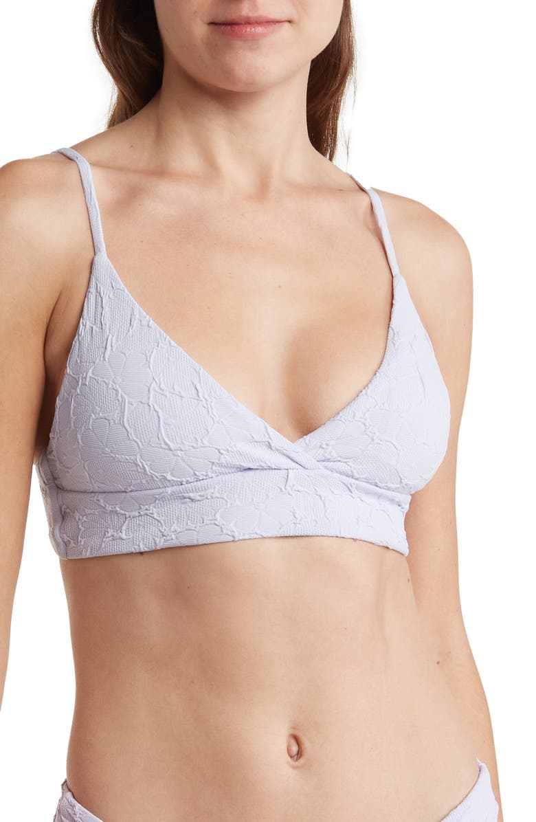 Maaji Lavander Lace-Up Reversible Bikini Top, Main, color, 