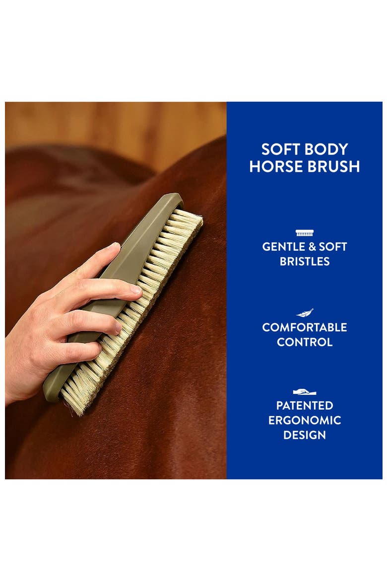 Equine Soft Body Horse Brush, Alternate, color, Black