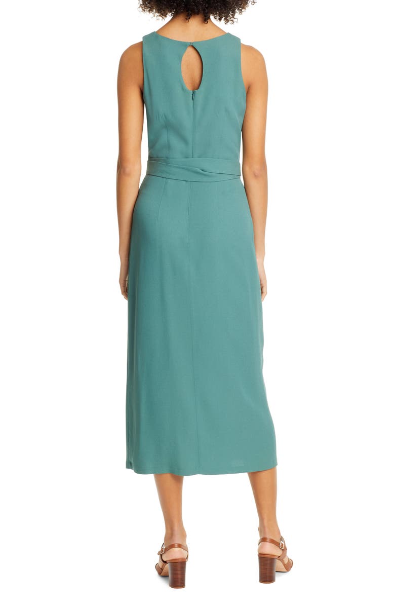 SEVENTY VENEZIA Cady Sleeveless Tie Waist Satin Dress, Alternate, color,