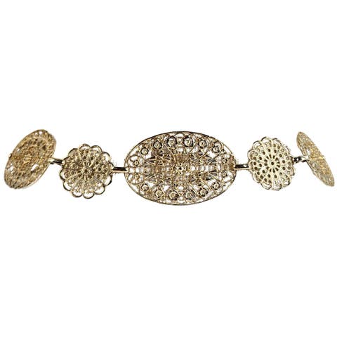 70's Gold Tone Medallion Filigree Belt