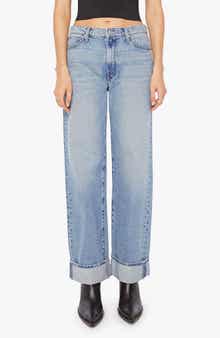 MOTHER The Dodger Skimp High Waist Cuffed Hem Wide Leg Jeans