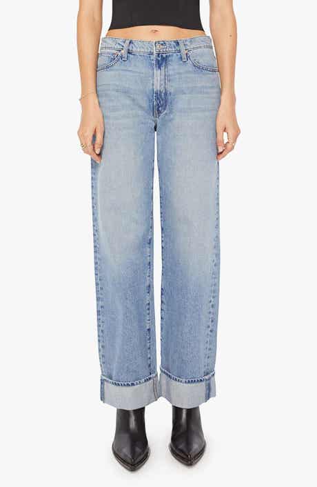 MOTHER The Dodger Skimp High Waist Cuffed Hem Wide Leg Jeans