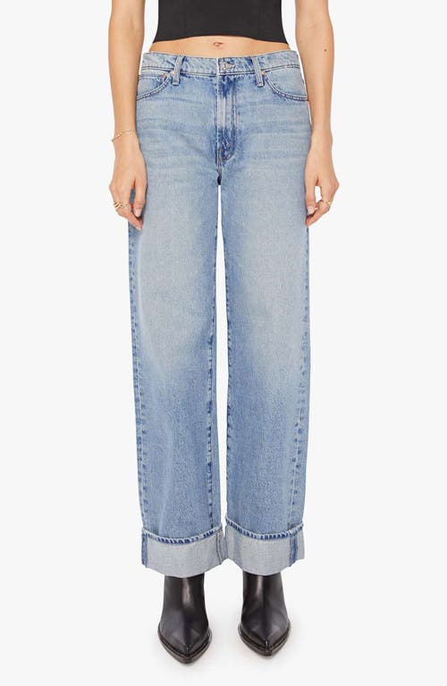 Mother The Dodger Skimp High Waist Cuffed Hem Wide Leg Jeans In Blue