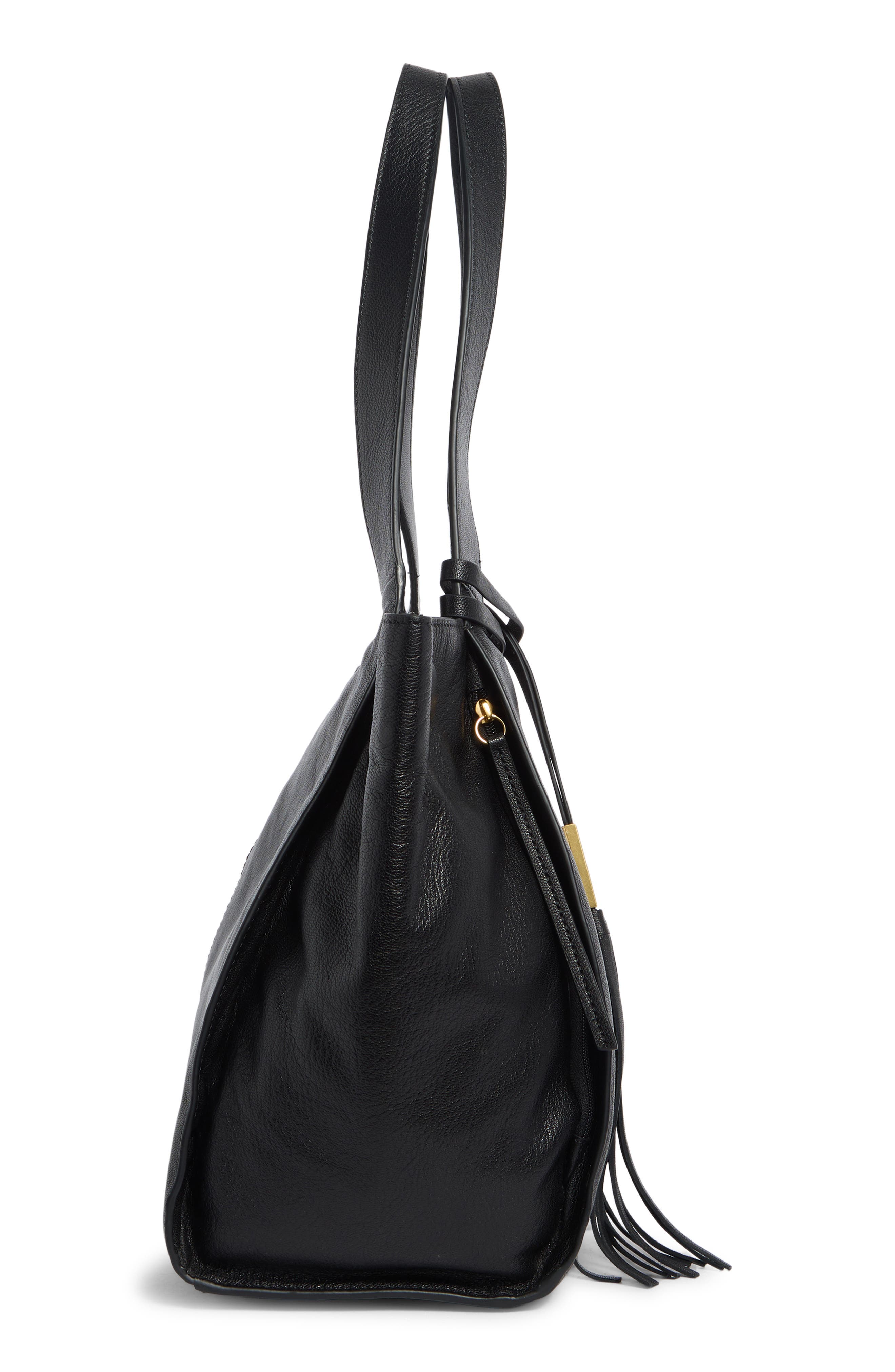 Vince Camuto Aleah Leather Tote Bag, Alternate, color, Black 01