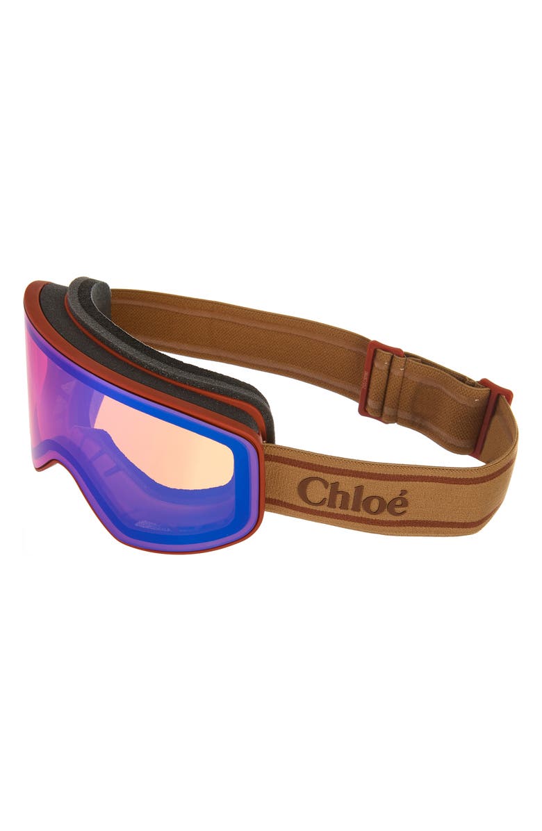 Chloé 99mm Snow/Ski Goggles, Alternate, color, Brown Orange