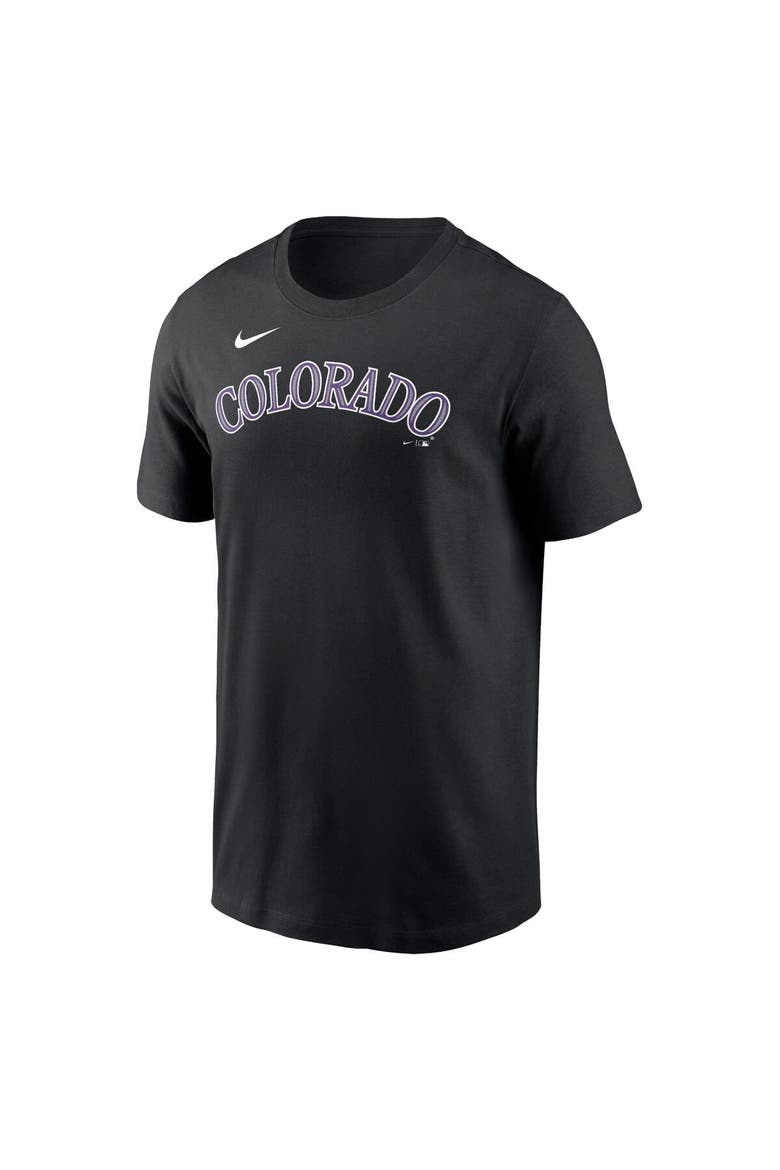 Men's Nike Black Colorado Rockies Fuse Wordmark T-Shirt, Alternate, color, Black