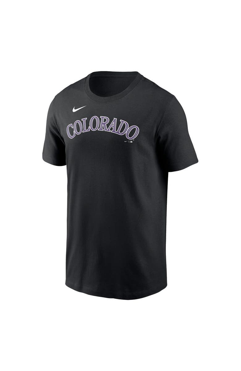 Nike Men's Nike Black Colorado Rockies Fuse Wordmark T-Shirt, Alternate, color, Black