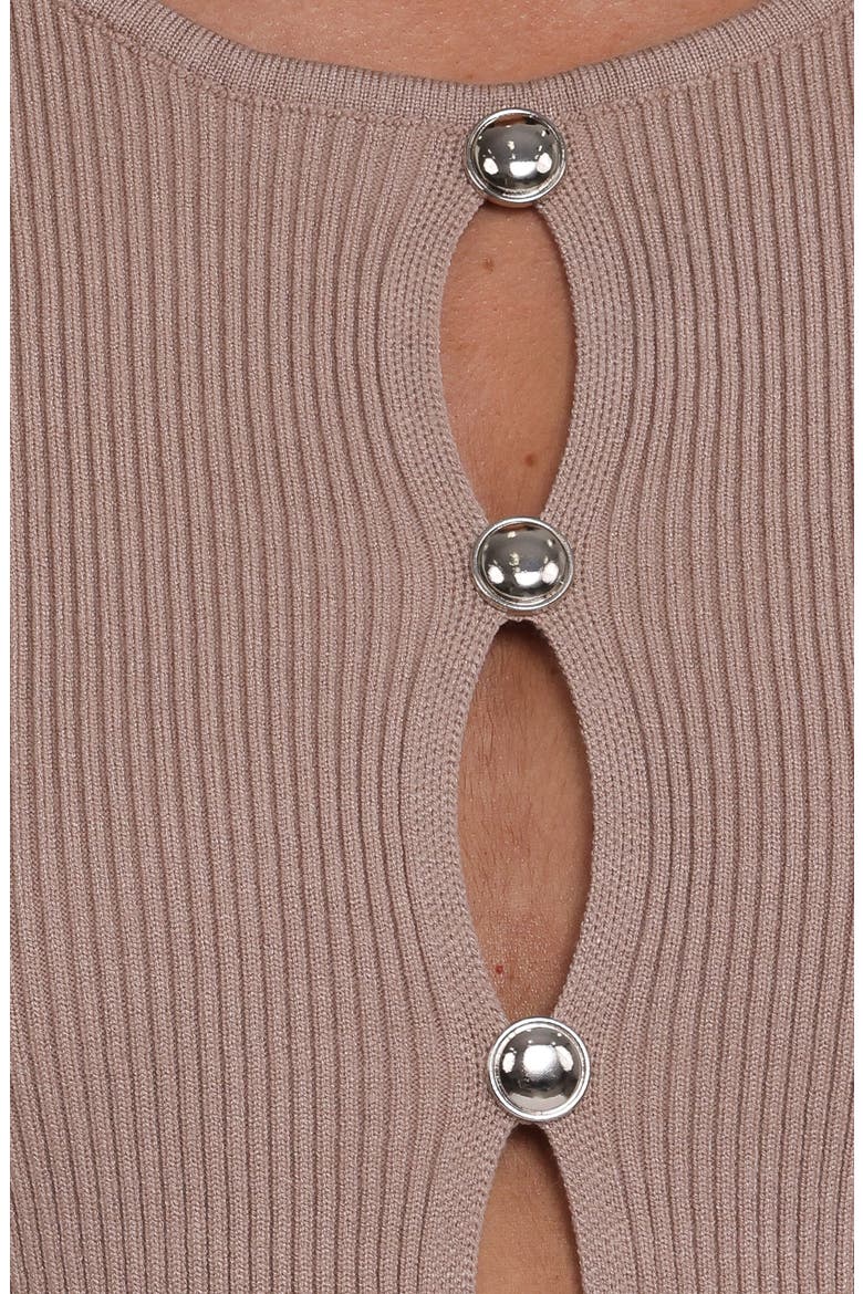 Rosienna Keyhole Cutout Rib Sweater, Alternate, color, TAUPE